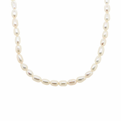 Silver freshwater pearl strand necklace