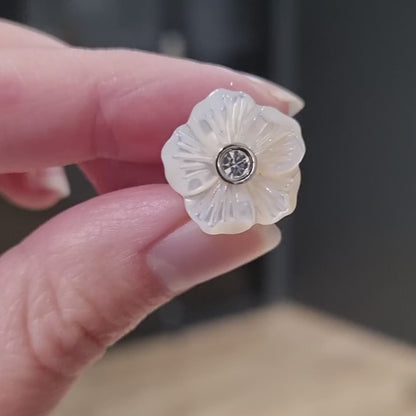 Mother of Pearl Flower Lapel Pin